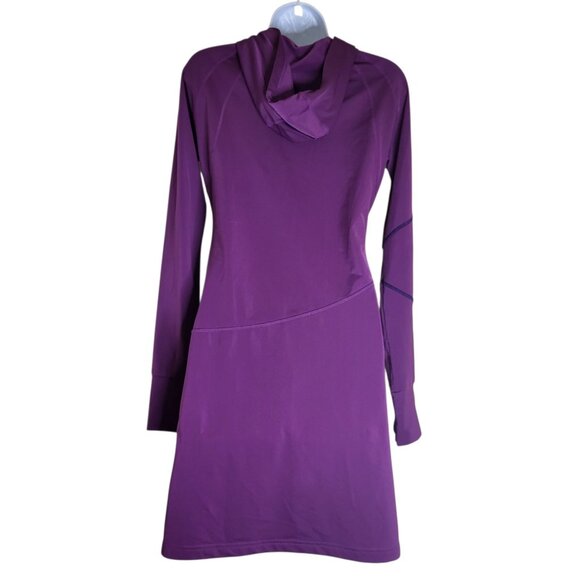 Title Nine Hooded Regulator Dress S Purple Activewear Stretchy Zip-Front - Picture 4 of 6